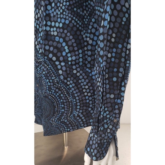 PERRY ELLIS Mens 2X Slim Fit Blue's Circle Abstract Print Button Down Shirt - Picture 8 of 16